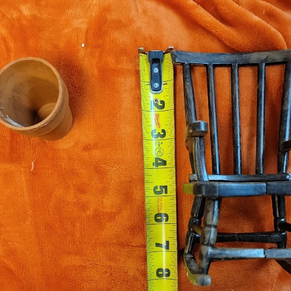 Rustic Wooden Mini-Chair with Small Pot - Picture 10 of 11